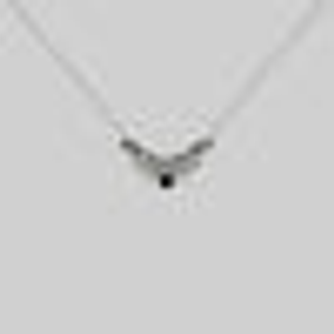 QUENTIN. Ornate Flourish Chevron Onyx Collar - Silver - Silver