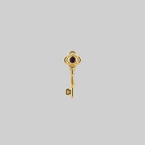 TWILIGHT. Skeleton Key Stud Earring - Gold - Gold / Single Left Ear