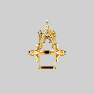 LENORE. Gothic Arch Window Ring - Gold - Gold / Medium