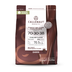 Callebaut recipe 70-30-38 dark chocolate (70.5%) buttons - 400g, 2.5kg & 10kg