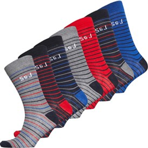 Smith And Jones Mens Fenwick Seven Pack Striped Socks Multi