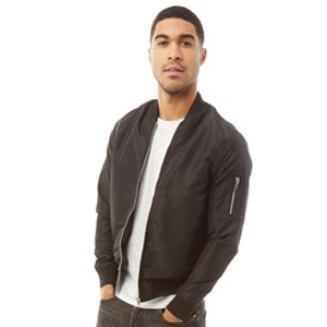 JACK & JONES Mens Mash Bomber Jacket Black