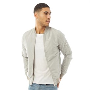 JACK & JONES Mens Bomber Jacket Ghost Grey