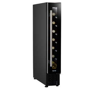 Baridi 7 Bottle Extra-Slim Undercounter Wine Fridge with Digital Touchscreen Controls & LED Light, Black - DH76