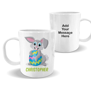 Grey Bunny White Plastic Mug