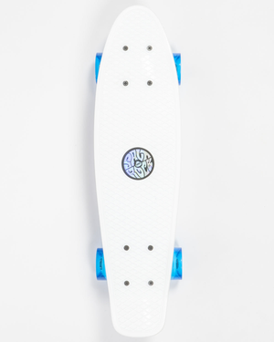 Retroride Mini Skateboard with Flashing Wheels White/Blue