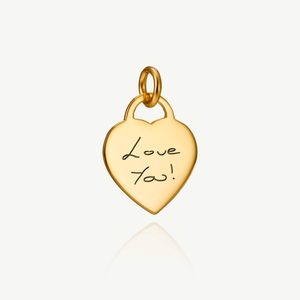 Gold Heart Handwriting Charm