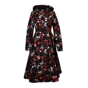 Women's Long Double Breasted Peacoat: Rose Garden (XS)