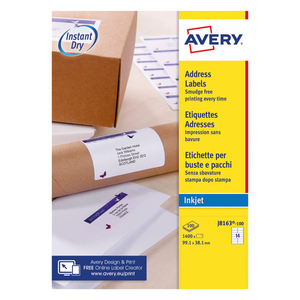 Avery Inkjet Address Labels 14 Per Sheet Wht (Pack of 1400) -