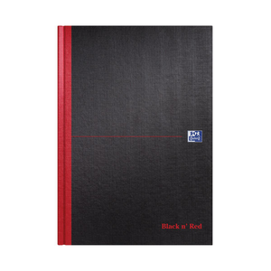 Black n Red Smart Ruled Casebound Hardback A4 Notebook