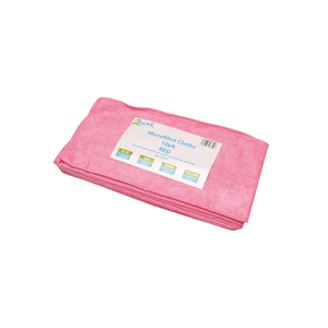 2Work Red Microfibre Cloths (Pack of 10) - CNT01623