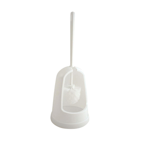 2Work White Semi-Enclosed Plastic Toilet Brush Set - CX00327