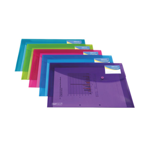 5 x Rapesco A4 ID Popper Wallet in assorted colours  each holds