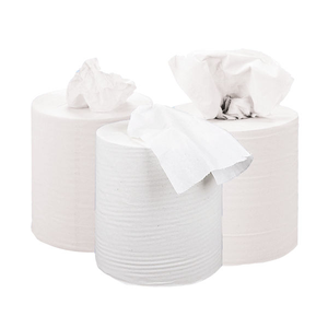 2Work 150m White 2-Ply Centrefeed Rolls  Pack 6 - KF03804