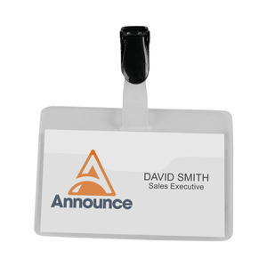 Announce Clip on Security Name Badges 60 x 90mm Pack 25 -