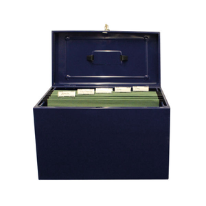 Cathedral Blue Foolscap Lockable Metal Box File - HOBL