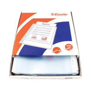 Esselte A4 Clear Embossed Plastic Pockets (Pack of 100) - 23752