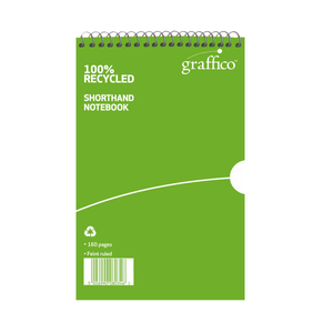 Graffico Recycled Shorthand Ruled Notebook 203 x 127mm – 160