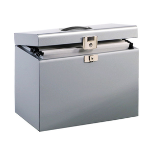 Metal Box File A4 Lockable 290 x 370 x 220mm Silver 040011