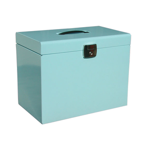 Metal Box File A4 Lockable 290x370x220mm Ice Blue 040125