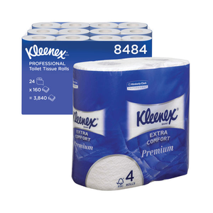 Kleenex White 4-Ply Quilted Toilet Rolls  Pack of 24 - 8484