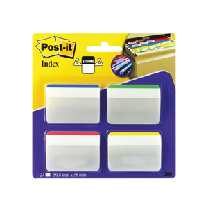 Post-it Assorted Index Angled Filing Tabs  Pack of 24 - 686-A1