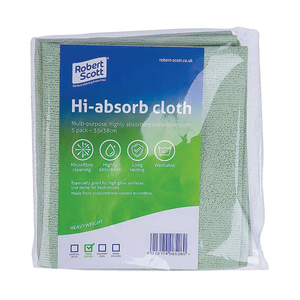 Robert Scott Green Hi-Absorb Microfibre Cloths  Pk5 -