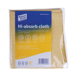 Robert Scott Yllw Hi-Absorb Microfibre Cloths Pk5 -