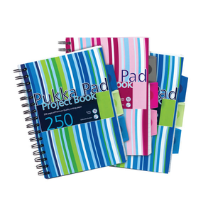 Pukka Pad Stripes A5 Blue/Pink Project Book (Pk 3) PROBA5