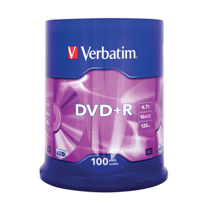 Verbatim Non-Printable 4.7GB 16x DVD+R Discs | Staples® UK