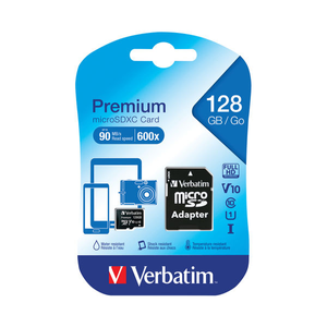 Verbatim Premium 128GB SDXC Micro Card with Adapter - 44085