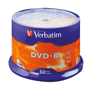 Verbatim 4.7GB 16x DVD-R Spindle (Pack of 50) - 43548