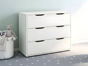 Noomi Nora 3 Drawer Chest White Solid Wood (FSC-Certified)