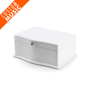 Matte White Spinning Ballerina USB Sound Module Wooden Musical Jewelry Box