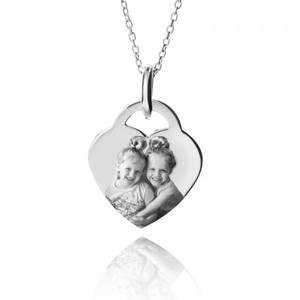 Silver Heart Photo Necklace