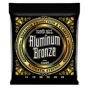 Ernie Ball Light Aluminum Bronze Acoustic Guitar Strings, 11-52 Gauge