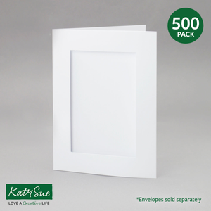 White Rectangle Aperture Cards 150x203mm (pack of 500)