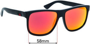 Sunglass Fix Replacement Lenses for Gucci GG0010S - 58mm Wide