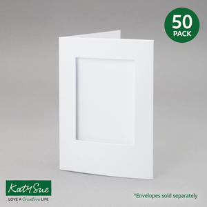 White Rectangle Aperture Cards 104x152mm (pack of 50)