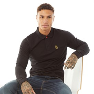Luke 1977 Mens Williams Long Sleeve Polo Shirt Black B