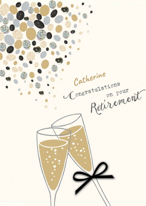 UK Greetings Watermark Adventure Retirement Champagne Card