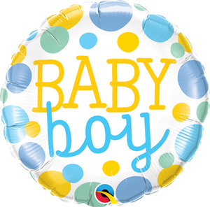 Baby Boy Dots Foil Balloon