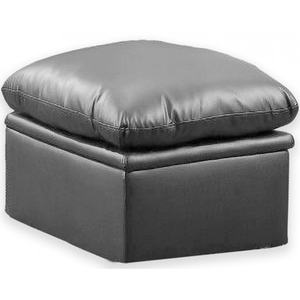 Verona Grey Leather Footstool
