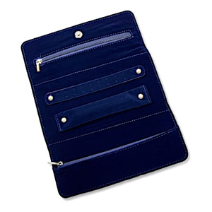Blue Velvet Travel Jewelry Case