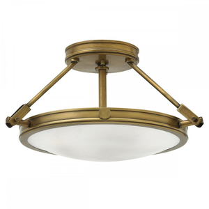 HK-COLLIER-SF-S Collier 3 Light Semi-Flush Heritage Brass