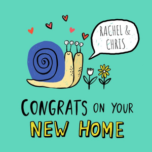 Moonpig Kapow Illustrated Snails New Home Card