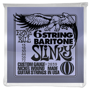 Ernie Ball Slinky W/ Small Ball End 29 5/8 Scale Baritone Guitar 6-String 13-72 Gauge