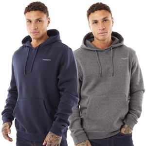 Crosshatch Mens Traymax Two Pack Hoodies Navy/Charcoal