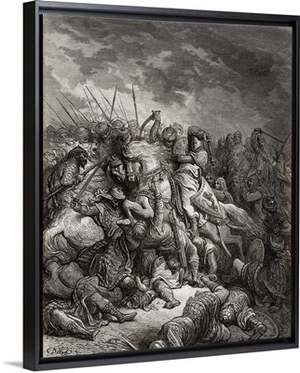 Richard I the Lionheart in battle at Arsuf in 1191, from 'Bibliotheque des Croisades'