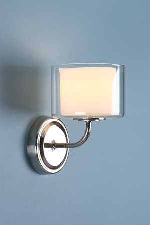 Laura Ashley Southwell Wall Light Polished Nickel & Glass Shades